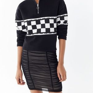 Urban Outfitter Della Mesh Ruched Mini Skirt